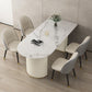 Modern Dining Table Sintered Stone Dining Table with Double Pedestal for Dining Room Clearhalo ' dining_table' 'Dining Tables & Seating' 'Dining Tables' 'furn' 'furn_dining_table' 'Furniture' 'furniture_dining_table' 'Kitchen & Dining Furniture' 'kitchen&dining_furn' 'kitchen' 'kitchen_dining_table' 3670670