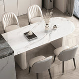 Modern Dining Table Sintered Stone Dining Table with Double Pedestal for Dining Room Clearhalo ' dining_table' 'Dining Tables & Seating' 'Dining Tables' 'furn' 'furn_dining_table' 'Furniture' 'furniture_dining_table' 'Kitchen & Dining Furniture' 'kitchen&dining_furn' 'kitchen' 'kitchen_dining_table' 3670674