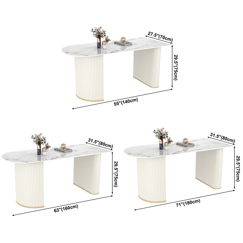 Modern Dining Table Sintered Stone Dining Table with Double Pedestal for Dining Room Clearhalo ' dining_table' 'Dining Tables & Seating' 'Dining Tables' 'furn' 'furn_dining_table' 'Furniture' 'furniture_dining_table' 'Kitchen & Dining Furniture' 'kitchen&dining_furn' 'kitchen' 'kitchen_dining_table' 3670676