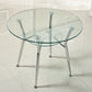 Modern Style Glass Kitchen Dining Table Clear Round Table with Metal Base for Home Clearhalo ' dining_table' 'Dining Tables & Seating' 'Dining Tables' 'furn' 'furn_dining_table' 'Furniture' 'furniture_dining_table' 'Kitchen & Dining Furniture' 'kitchen&dining_furn' 'kitchen' 'kitchen_dining_table' 3670681