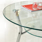 Modern Style Glass Kitchen Dining Table Clear Round Table with Metal Base for Home Clearhalo ' dining_table' 'Dining Tables & Seating' 'Dining Tables' 'furn' 'furn_dining_table' 'Furniture' 'furniture_dining_table' 'Kitchen & Dining Furniture' 'kitchen&dining_furn' 'kitchen' 'kitchen_dining_table' 3670685