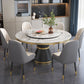 Round Modern Style Sintered Stone Dining Table Furniture with Metallic Base Clearhalo ' dining_table' 'Dining Tables & Seating' 'Dining Tables' 'furn' 'furn_dining_table' 'Furniture' 'furniture_dining_table' 'Kitchen & Dining Furniture' 'kitchen&dining_furn' 'kitchen' 'kitchen_dining_table' 3670691