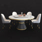 Round Modern Style Sintered Stone Dining Table Furniture with Metallic Base Clearhalo ' dining_table' 'Dining Tables & Seating' 'Dining Tables' 'furn' 'furn_dining_table' 'Furniture' 'furniture_dining_table' 'Kitchen & Dining Furniture' 'kitchen&dining_furn' 'kitchen' 'kitchen_dining_table' 3670693