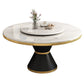 Round Modern Style Sintered Stone Dining Table Furniture with Metallic Base White Without Chairs Clearhalo ' dining_table' 'Dining Tables & Seating' 'Dining Tables' 'furn' 'furn_dining_table' 'Furniture' 'furniture_dining_table' 'Kitchen & Dining Furniture' 'kitchen&dining_furn' 'kitchen' 'kitchen_dining_table' 3670694