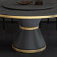 Round Modern Style Sintered Stone Dining Table Furniture with Metallic Base Clearhalo ' dining_table' 'Dining Tables & Seating' 'Dining Tables' 'furn' 'furn_dining_table' 'Furniture' 'furniture_dining_table' 'Kitchen & Dining Furniture' 'kitchen&dining_furn' 'kitchen' 'kitchen_dining_table' 3670698