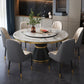 Round Modern Style Sintered Stone Dining Table Furniture with Metallic Base Clearhalo ' dining_table' 'Dining Tables & Seating' 'Dining Tables' 'furn' 'furn_dining_table' 'Furniture' 'furniture_dining_table' 'Kitchen & Dining Furniture' 'kitchen&dining_furn' 'kitchen' 'kitchen_dining_table' 3670701