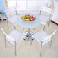 Round GlassTransparent Dining Table Simplicity Pedestal Table for Dining Room Clearhalo ' dining_table' 'Dining Tables & Seating' 'Dining Tables' 'furn' 'furn_dining_table' 'Furniture' 'furniture_dining_table' 'Kitchen & Dining Furniture' 'kitchen&dining_furn' 'kitchen' 'kitchen_dining_table' 3670717