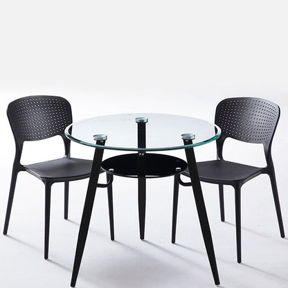 Round Tripod Base Home Furniture Clear Glass Dining Room Collection for Home Without Chairs Clearhalo ' dining_table' 'Dining Tables & Seating' 'Dining Tables' 'furn' 'furn_dining_table' 'Furniture' 'furniture_dining_table' 'Kitchen & Dining Furniture' 'kitchen&dining_furn' 'kitchen' 'kitchen_dining_table' 3670720