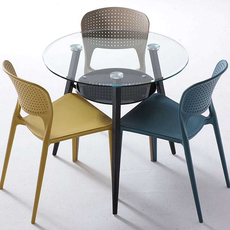 Round Tripod Base Home Furniture Clear Glass Dining Room Collection for Home Clearhalo ' dining_table' 'Dining Tables & Seating' 'Dining Tables' 'furn' 'furn_dining_table' 'Furniture' 'furniture_dining_table' 'Kitchen & Dining Furniture' 'kitchen&dining_furn' 'kitchen' 'kitchen_dining_table' 3670721