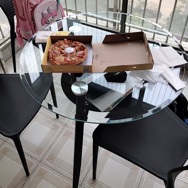 Round Tripod Base Home Furniture Clear Glass Dining Room Collection for Home Clearhalo ' dining_table' 'Dining Tables & Seating' 'Dining Tables' 'furn' 'furn_dining_table' 'Furniture' 'furniture_dining_table' 'Kitchen & Dining Furniture' 'kitchen&dining_furn' 'kitchen' 'kitchen_dining_table' 3670723