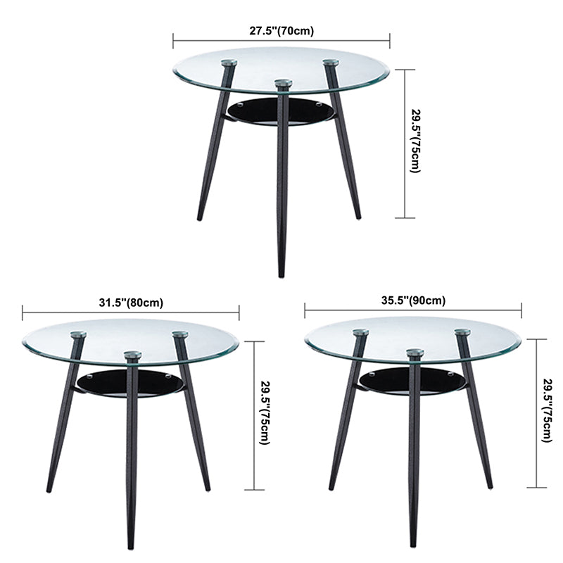 Round Tripod Base Home Furniture Clear Glass Dining Room Collection for Home Clearhalo ' dining_table' 'Dining Tables & Seating' 'Dining Tables' 'furn' 'furn_dining_table' 'Furniture' 'furniture_dining_table' 'Kitchen & Dining Furniture' 'kitchen&dining_furn' 'kitchen' 'kitchen_dining_table' 3670729