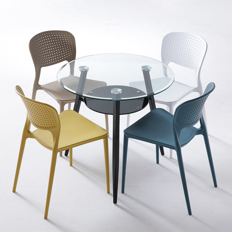 Round Tripod Base Home Furniture Clear Glass Dining Room Collection for Home Clearhalo ' dining_table' 'Dining Tables & Seating' 'Dining Tables' 'furn' 'furn_dining_table' 'Furniture' 'furniture_dining_table' 'Kitchen & Dining Furniture' 'kitchen&dining_furn' 'kitchen' 'kitchen_dining_table' 3670730