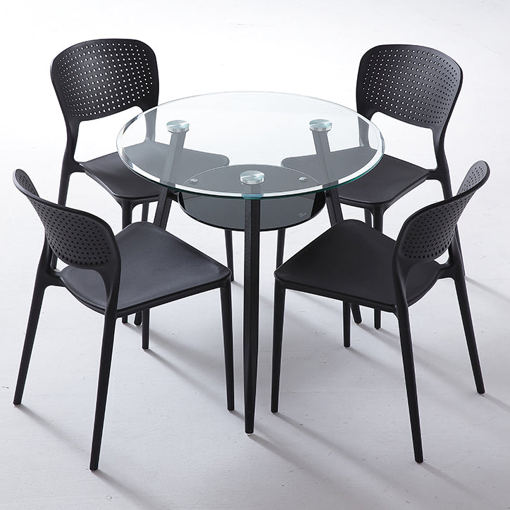Round Tripod Base Home Furniture Clear Glass Dining Room Collection for Home Clearhalo ' dining_table' 'Dining Tables & Seating' 'Dining Tables' 'furn' 'furn_dining_table' 'Furniture' 'furniture_dining_table' 'Kitchen & Dining Furniture' 'kitchen&dining_furn' 'kitchen' 'kitchen_dining_table' 3670734