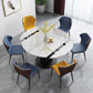 Modern Round Dining Table Sintered Stone Table with Black Pedestal Base,47.2"L x 32.7"W x 30"H White Without Chairs Clearhalo ' dining_table' 'Dining Tables & Seating' 'Dining Tables' 'furn' 'furn_dining_table' 'Furniture' 'furniture_dining_table' 'Kitchen & Dining Furniture' 'kitchen&dining_furn' 'kitchen' 'kitchen_dining_table' 3670735