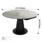 Modern Round Dining Table Sintered Stone Table with Black Pedestal Base,47.2"L x 32.7"W x 30"H Clearhalo ' dining_table' 'Dining Tables & Seating' 'Dining Tables' 'furn' 'furn_dining_table' 'Furniture' 'furniture_dining_table' 'Kitchen & Dining Furniture' 'kitchen&dining_furn' 'kitchen' 'kitchen_dining_table' 3670744