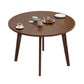 Round Shape Modern Dining Table Wood Color Fixed Table with Rubberwood Solid Wood Walnut 35.4"L x 35.4"W x 28.7"H Without Chairs Clearhalo ' dining_table' 'Dining Tables & Seating' 'Dining Tables' 'furn' 'furn_dining_table' 'Furniture' 'furniture_dining_table' 'Kitchen & Dining Furniture' 'kitchen&dining_furn' 'kitchen' 'kitchen_dining_table' 3670748