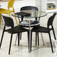 Modern Style Glass Dining Room Table Round Formal Table with Metal Base Clearhalo ' dining_table' 'Dining Tables & Seating' 'Dining Tables' 'furn' 'furn_dining_table' 'Furniture' 'furniture_dining_table' 'Kitchen & Dining Furniture' 'kitchen&dining_furn' 'kitchen' 'kitchen_dining_table' 3670771