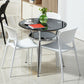 Modern Style Glass Dining Room Table Round Formal Table with Metal Base Clearhalo ' dining_table' 'Dining Tables & Seating' 'Dining Tables' 'furn' 'furn_dining_table' 'Furniture' 'furniture_dining_table' 'Kitchen & Dining Furniture' 'kitchen&dining_furn' 'kitchen' 'kitchen_dining_table' 3670775
