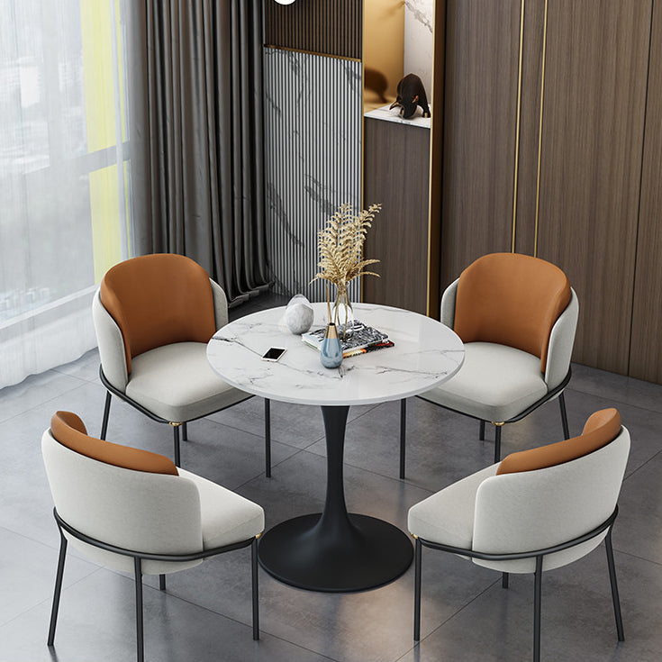 Contemporary Tulip Base Dinner Table Stone Dining Table Round for Home Clearhalo ' dining_table' 'Dining Tables & Seating' 'Dining Tables' 'furn' 'furn_dining_table' 'Furniture' 'furniture_dining_table' 'Kitchen & Dining Furniture' 'kitchen&dining_furn' 'kitchen' 'kitchen_dining_table' 3670805