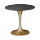 Contemporary Tulip Base Dinner Table Stone Dining Table Round for Home Black Gold Clearhalo ' dining_table' 'Dining Tables & Seating' 'Dining Tables' 'furn' 'furn_dining_table' 'Furniture' 'furniture_dining_table' 'Kitchen & Dining Furniture' 'kitchen&dining_furn' 'kitchen' 'kitchen_dining_table' 3670807