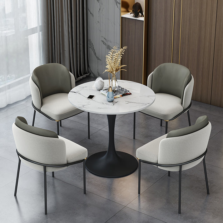 Contemporary Tulip Base Dinner Table Stone Dining Table Round for Home Clearhalo ' dining_table' 'Dining Tables & Seating' 'Dining Tables' 'furn' 'furn_dining_table' 'Furniture' 'furniture_dining_table' 'Kitchen & Dining Furniture' 'kitchen&dining_furn' 'kitchen' 'kitchen_dining_table' 3670808