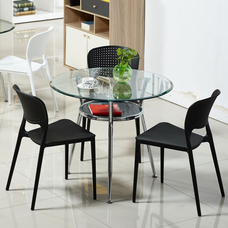 Contemporary Round Dining Room Table Tempered Glass Table with 3 Legs for Dining Room Clearhalo ' dining_table' 'Dining Tables & Seating' 'Dining Tables' 'furn' 'furn_dining_table' 'Furniture' 'furniture_dining_table' 'Kitchen & Dining Furniture' 'kitchen&dining_furn' 'kitchen' 'kitchen_dining_table' 3670818