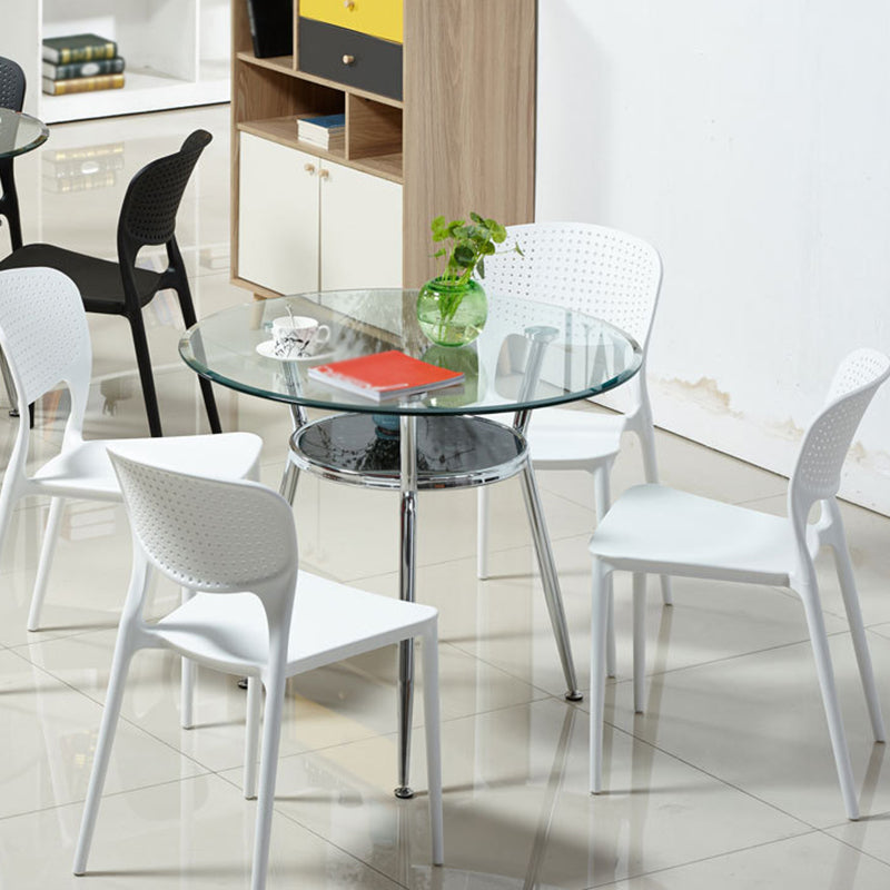 Contemporary Round Dining Room Table Tempered Glass Table with 3 Legs for Dining Room Clearhalo ' dining_table' 'Dining Tables & Seating' 'Dining Tables' 'furn' 'furn_dining_table' 'Furniture' 'furniture_dining_table' 'Kitchen & Dining Furniture' 'kitchen&dining_furn' 'kitchen' 'kitchen_dining_table' 3670821