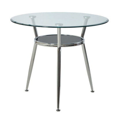 Contemporary Round Dining Room Table Tempered Glass Table with 3 Legs for Dining Room Clear Without Chairs Clearhalo ' dining_table' 'Dining Tables & Seating' 'Dining Tables' 'furn' 'furn_dining_table' 'Furniture' 'furniture_dining_table' 'Kitchen & Dining Furniture' 'kitchen&dining_furn' 'kitchen' 'kitchen_dining_table' 3670823