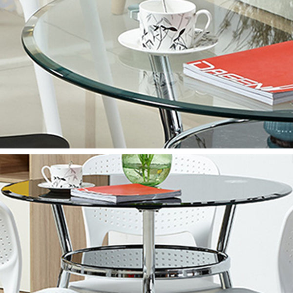 Contemporary Round Dining Room Table Tempered Glass Table with 3 Legs for Dining Room Clearhalo ' dining_table' 'Dining Tables & Seating' 'Dining Tables' 'furn' 'furn_dining_table' 'Furniture' 'furniture_dining_table' 'Kitchen & Dining Furniture' 'kitchen&dining_furn' 'kitchen' 'kitchen_dining_table' 3670827