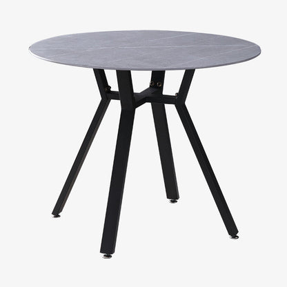 Modern Style Sintered Stone Dining Room Table Round Table with Metal Base Gray Without Chairs Clearhalo ' dining_table' 'Dining Tables & Seating' 'Dining Tables' 'furn' 'furn_dining_table' 'Furniture' 'furniture_dining_table' 'Kitchen & Dining Furniture' 'kitchen&dining_furn' 'kitchen' 'kitchen_dining_table' 3670841