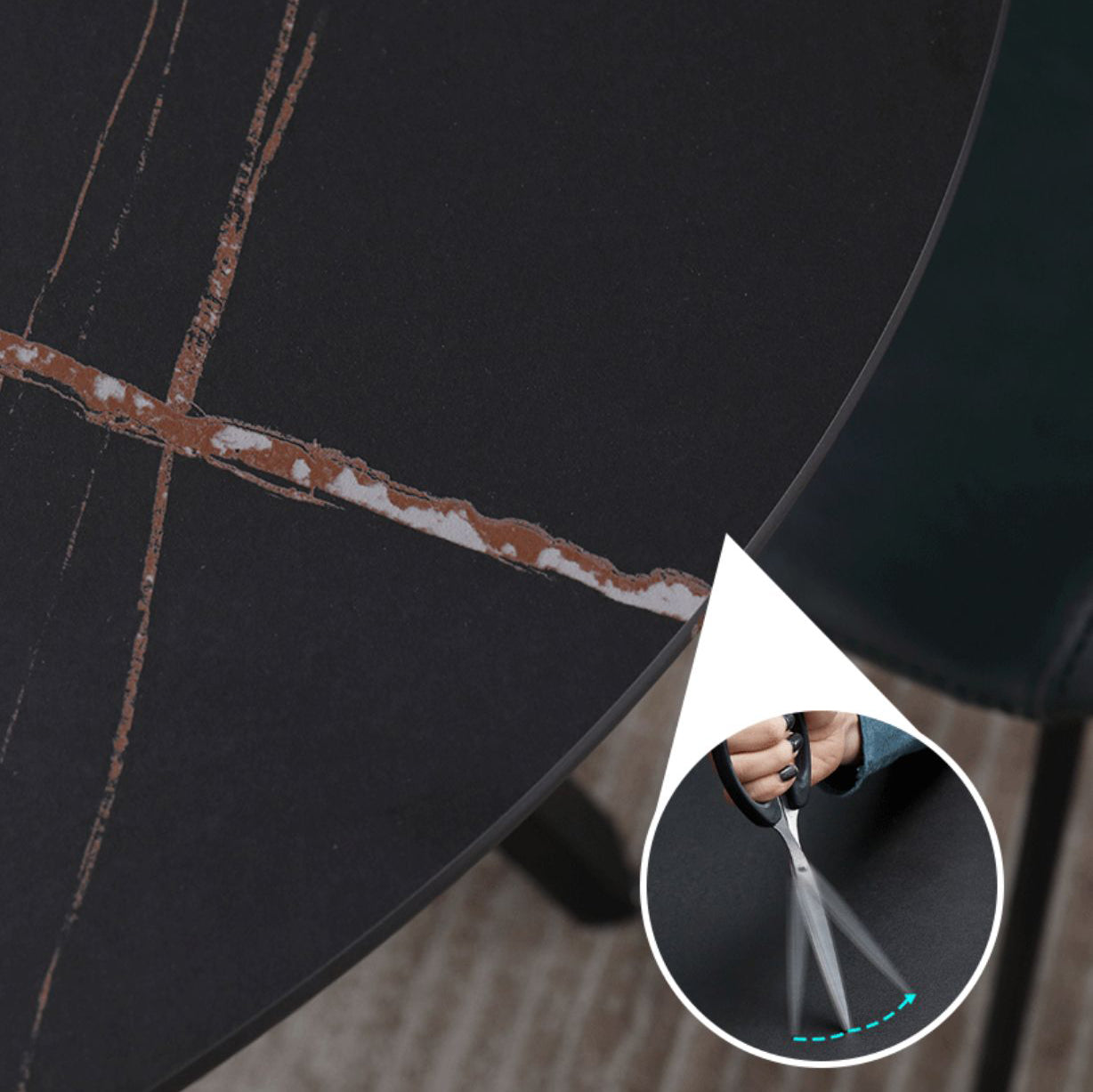 Modern Style Sintered Stone Dining Room Table Round Table with Metal Base Clearhalo ' dining_table' 'Dining Tables & Seating' 'Dining Tables' 'furn' 'furn_dining_table' 'Furniture' 'furniture_dining_table' 'Kitchen & Dining Furniture' 'kitchen&dining_furn' 'kitchen' 'kitchen_dining_table' 3670848