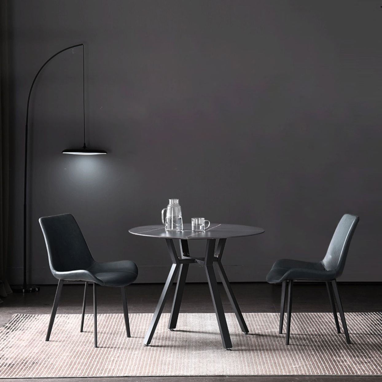 Modern Style Sintered Stone Dining Room Table Round Table with Metal Base Clearhalo ' dining_table' 'Dining Tables & Seating' 'Dining Tables' 'furn' 'furn_dining_table' 'Furniture' 'furniture_dining_table' 'Kitchen & Dining Furniture' 'kitchen&dining_furn' 'kitchen' 'kitchen_dining_table' 3670851