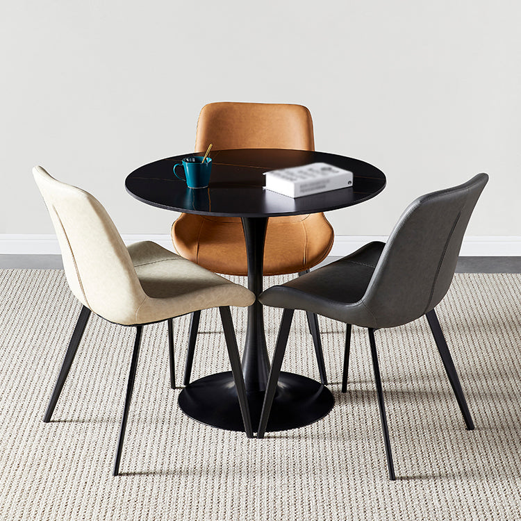 Modern Style Sintered Stone Dining Room Table Round Table with Tulip Base Clearhalo ' dining_table' 'Dining Tables & Seating' 'Dining Tables' 'furn' 'furn_dining_table' 'Furniture' 'furniture_dining_table' 'Kitchen & Dining Furniture' 'kitchen&dining_furn' 'kitchen' 'kitchen_dining_table' 3670856