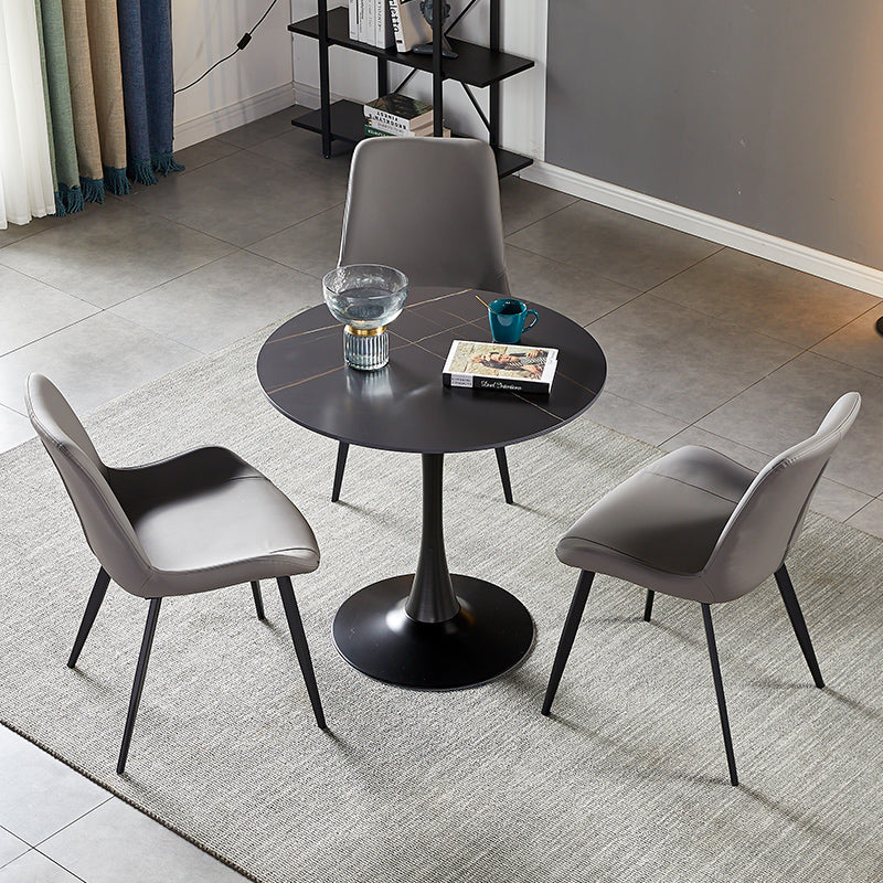 Modern Style Sintered Stone Dining Room Table Round Table with Tulip Base Clearhalo ' dining_table' 'Dining Tables & Seating' 'Dining Tables' 'furn' 'furn_dining_table' 'Furniture' 'furniture_dining_table' 'Kitchen & Dining Furniture' 'kitchen&dining_furn' 'kitchen' 'kitchen_dining_table' 3670863