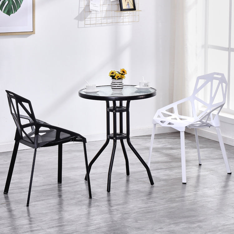 Modern Style Glass Dining Room Dinner Kitchen Table Clear Round Table with Metal Base Clearhalo ' dining_table' 'Dining Tables & Seating' 'Dining Tables' 'furn' 'furn_dining_table' 'Furniture' 'furniture_dining_table' 'Kitchen & Dining Furniture' 'kitchen&dining_furn' 'kitchen' 'kitchen_dining_table' 3670870