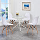 Modern Style Glass Dining Room Dinner Kitchen Table Clear Round Table with Metal Base Clearhalo ' dining_table' 'Dining Tables & Seating' 'Dining Tables' 'furn' 'furn_dining_table' 'Furniture' 'furniture_dining_table' 'Kitchen & Dining Furniture' 'kitchen&dining_furn' 'kitchen' 'kitchen_dining_table' 3670873
