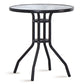 Modern Style Glass Dining Room Dinner Kitchen Table Clear Round Table with Metal Base Black 27.6"L x 27.6"W x 29.5"H Without Chairs Clearhalo ' dining_table' 'Dining Tables & Seating' 'Dining Tables' 'furn' 'furn_dining_table' 'Furniture' 'furniture_dining_table' 'Kitchen & Dining Furniture' 'kitchen&dining_furn' 'kitchen' 'kitchen_dining_table' 3670876