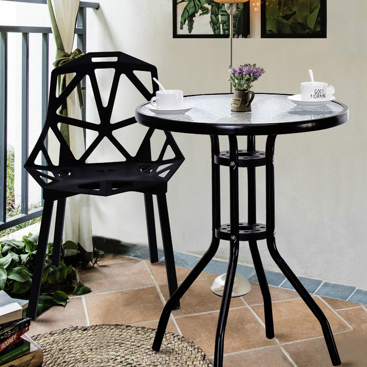 Modern Style Glass Dining Room Dinner Kitchen Table Clear Round Table with Metal Base Clearhalo ' dining_table' 'Dining Tables & Seating' 'Dining Tables' 'furn' 'furn_dining_table' 'Furniture' 'furniture_dining_table' 'Kitchen & Dining Furniture' 'kitchen&dining_furn' 'kitchen' 'kitchen_dining_table' 3670877