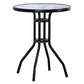 Modern Style Glass Dining Room Dinner Kitchen Table Clear Round Table with Metal Base Black 23.6"L x 23.6"W x 29.5"H Without Chairs Clearhalo ' dining_table' 'Dining Tables & Seating' 'Dining Tables' 'furn' 'furn_dining_table' 'Furniture' 'furniture_dining_table' 'Kitchen & Dining Furniture' 'kitchen&dining_furn' 'kitchen' 'kitchen_dining_table' 3670878