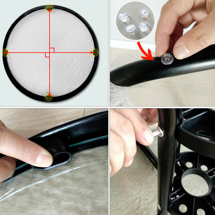 Modern Style Glass Dining Room Dinner Kitchen Table Clear Round Table with Metal Base Clearhalo ' dining_table' 'Dining Tables & Seating' 'Dining Tables' 'furn' 'furn_dining_table' 'Furniture' 'furniture_dining_table' 'Kitchen & Dining Furniture' 'kitchen&dining_furn' 'kitchen' 'kitchen_dining_table' 3670882