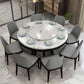 Simplicity Home Sintered Stone Dining Table Round Shape Table with Solid Wood Base Clearhalo ' dining_table' 'Dining Tables & Seating' 'Dining Tables' 'furn' 'furn_dining_table' 'Furniture' 'furniture_dining_table' 'Kitchen & Dining Furniture' 'kitchen&dining_furn' 'kitchen' 'kitchen_dining_table' 3670902