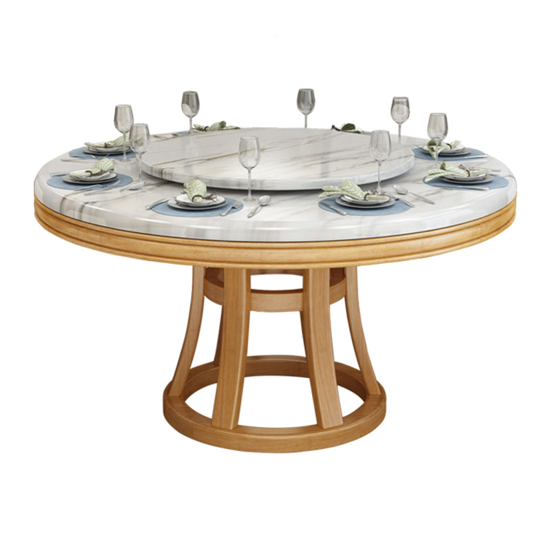 Simplicity Home Sintered Stone Dining Table Round Shape Table with Solid Wood Base Natural Without Chairs Clearhalo ' dining_table' 'Dining Tables & Seating' 'Dining Tables' 'furn' 'furn_dining_table' 'Furniture' 'furniture_dining_table' 'Kitchen & Dining Furniture' 'kitchen&dining_furn' 'kitchen' 'kitchen_dining_table' 3670903