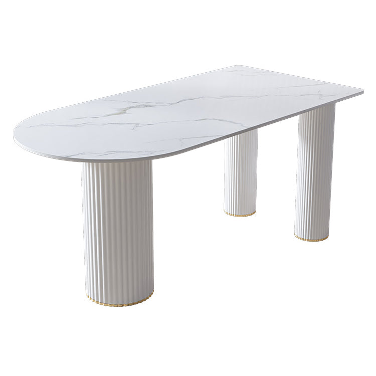 Metal Contemporary Free Form Dining Table Sintered Stone Table for Home White Without Chairs Clearhalo ' dining_table' 'Dining Tables & Seating' 'Dining Tables' 'furn' 'furn_dining_table' 'Furniture' 'furniture_dining_table' 'Kitchen & Dining Furniture' 'kitchen&dining_furn' 'kitchen' 'kitchen_dining_table' 3670912