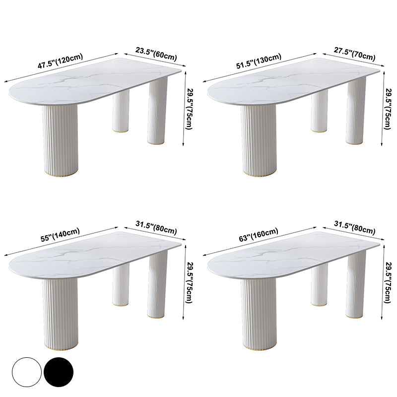Metal Contemporary Free Form Dining Table Sintered Stone Table for Home Clearhalo ' dining_table' 'Dining Tables & Seating' 'Dining Tables' 'furn' 'furn_dining_table' 'Furniture' 'furniture_dining_table' 'Kitchen & Dining Furniture' 'kitchen&dining_furn' 'kitchen' 'kitchen_dining_table' 3670917