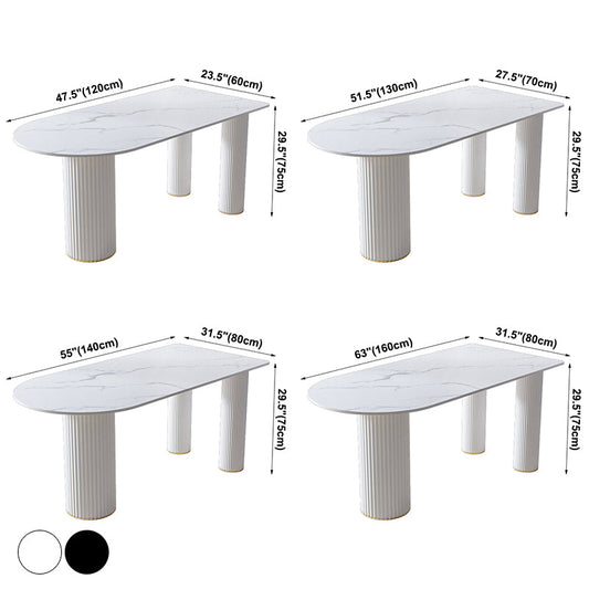 Metal Contemporary Free Form Dining Table Sintered Stone Table for Home
