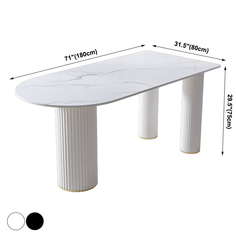 Metal Contemporary Free Form Dining Table Sintered Stone Table for Home Clearhalo ' dining_table' 'Dining Tables & Seating' 'Dining Tables' 'furn' 'furn_dining_table' 'Furniture' 'furniture_dining_table' 'Kitchen & Dining Furniture' 'kitchen&dining_furn' 'kitchen' 'kitchen_dining_table' 3670918