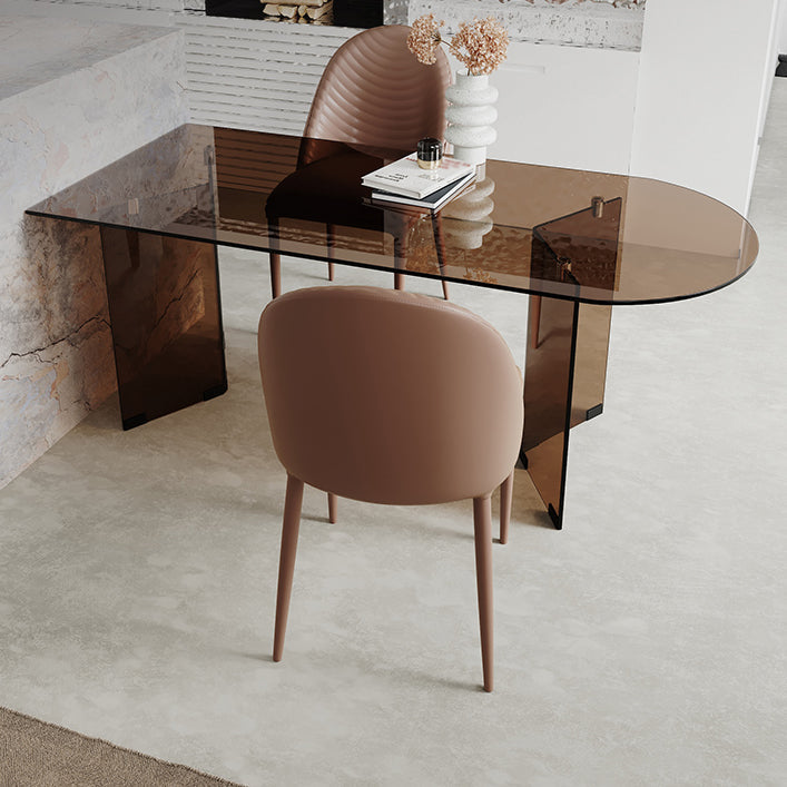 Glass Contemporary Free Form Dining Table Clear Glass Table for Dining Room and Kitchen Without Chairs Clearhalo ' dining_table' 'Dining Tables & Seating' 'Dining Tables' 'furn' 'furn_dining_table' 'Furniture' 'furniture_dining_table' 'Kitchen & Dining Furniture' 'kitchen&dining_furn' 'kitchen' 'kitchen_dining_table' 3670930