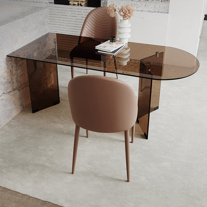 Glass Contemporary Free Form Dining Table Clear Glass Table for Dining Room and Kitchen Without Chairs Clearhalo ' dining_table' 'Dining Tables & Seating' 'Dining Tables' 'furn' 'furn_dining_table' 'Furniture' 'furniture_dining_table' 'Kitchen & Dining Furniture' 'kitchen&dining_furn' 'kitchen' 'kitchen_dining_table' 3670930