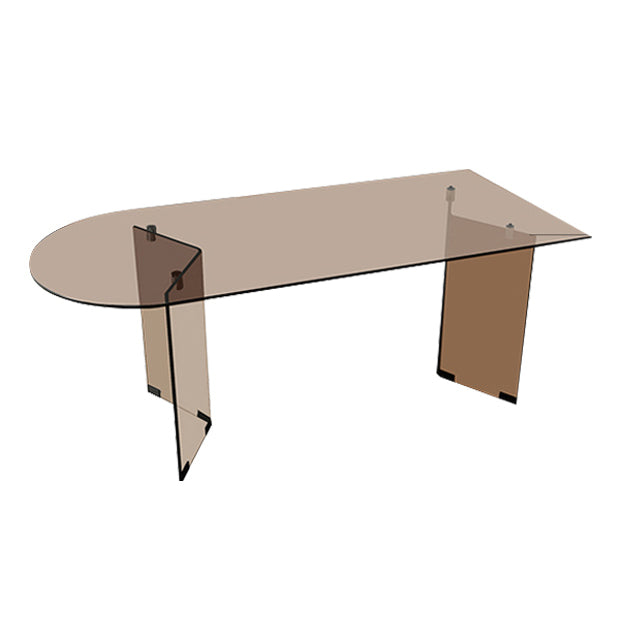 Glass Contemporary Free Form Dining Table Clear Glass Table for Dining Room and Kitchen Clearhalo ' dining_table' 'Dining Tables & Seating' 'Dining Tables' 'furn' 'furn_dining_table' 'Furniture' 'furniture_dining_table' 'Kitchen & Dining Furniture' 'kitchen&dining_furn' 'kitchen' 'kitchen_dining_table' 3670934