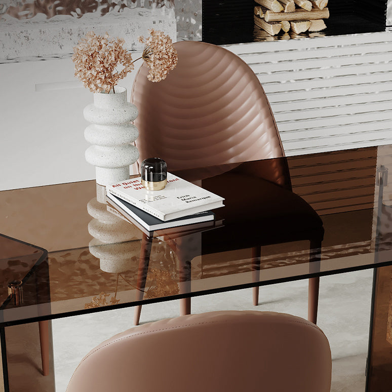 Glass Contemporary Free Form Dining Table Clear Glass Table for Dining Room and Kitchen Clearhalo ' dining_table' 'Dining Tables & Seating' 'Dining Tables' 'furn' 'furn_dining_table' 'Furniture' 'furniture_dining_table' 'Kitchen & Dining Furniture' 'kitchen&dining_furn' 'kitchen' 'kitchen_dining_table' 3670936